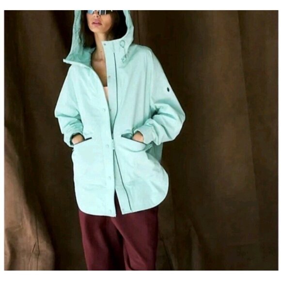 Free People Movement Singing In The Rain Jacket Small Green Hooded Packable NWT - Picture 2 of 14